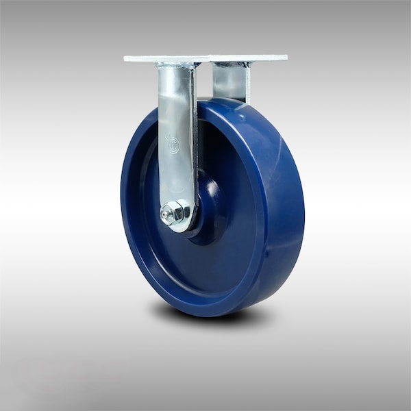 8 Inch Stainless Steel Solid Poly Wheel Rigid Caster with Ball Bearing SCC